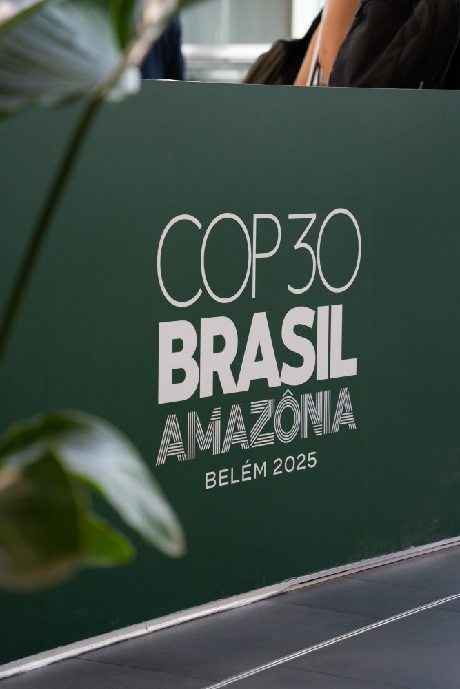 COP30 Brazil sign and plants